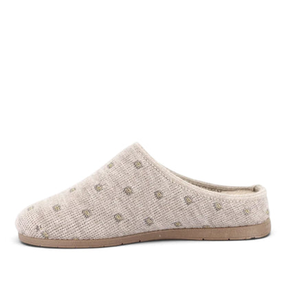 Pantofola Donna Grunland in Maglia Beige con Sottopiede Estraibile