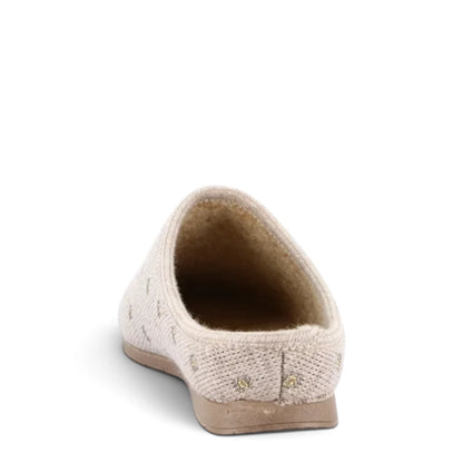 Pantofola Donna Grunland in Maglia Beige con Sottopiede Estraibile