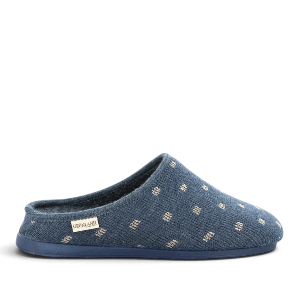 Pantofola Donna Grunland in Maglia Blu con Sottopiede Estraibile