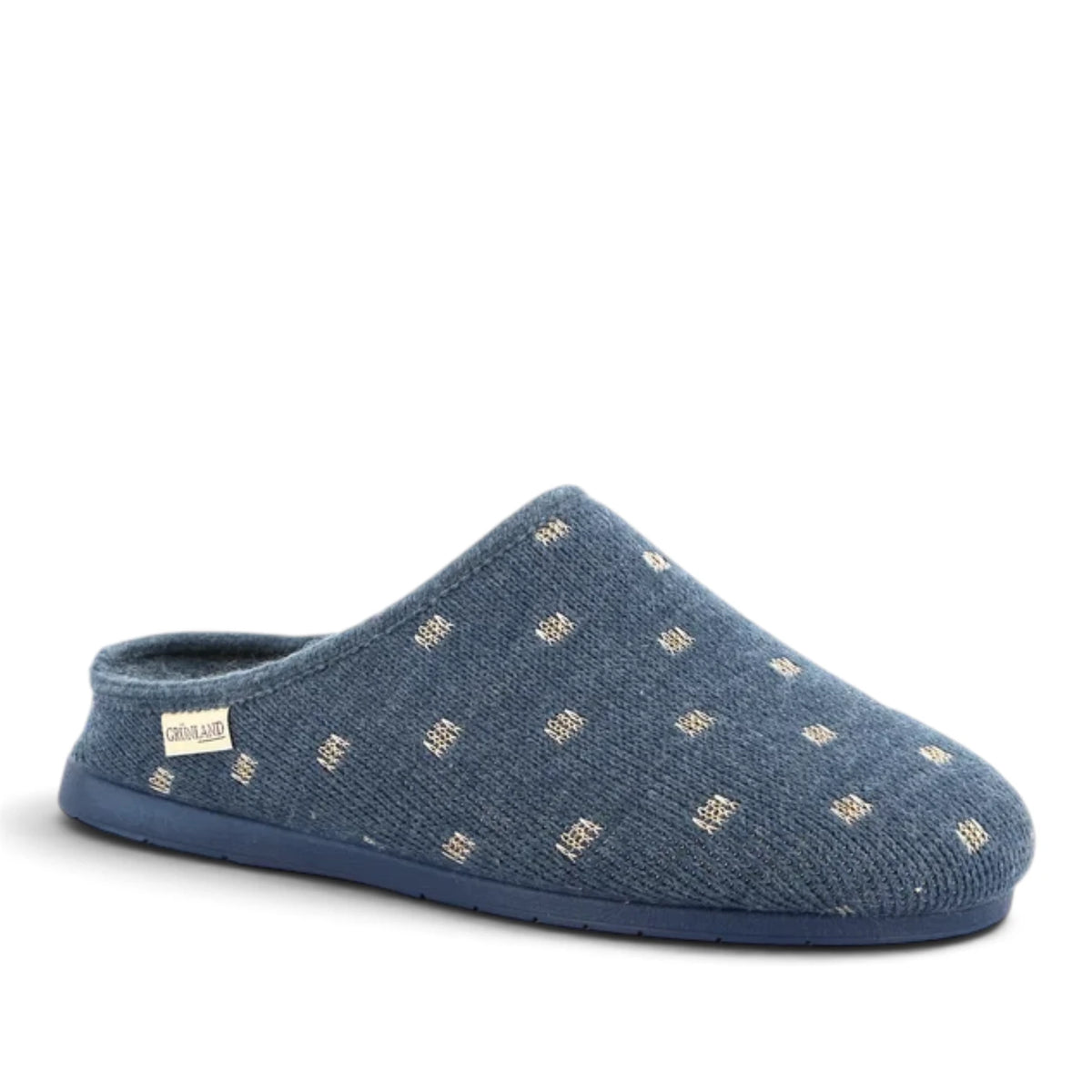 Pantofola Donna Grunland in Maglia Blu con Sottopiede Estraibile
