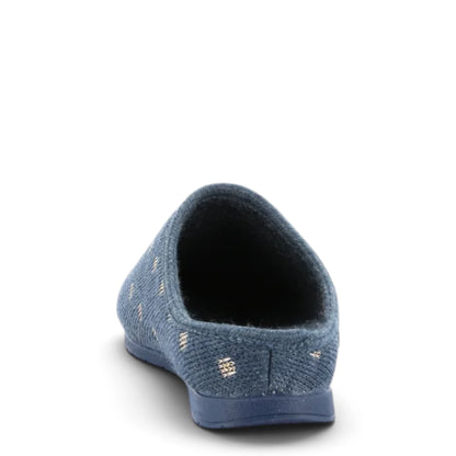 Pantofola Donna Grunland in Maglia Blu con Sottopiede Estraibile