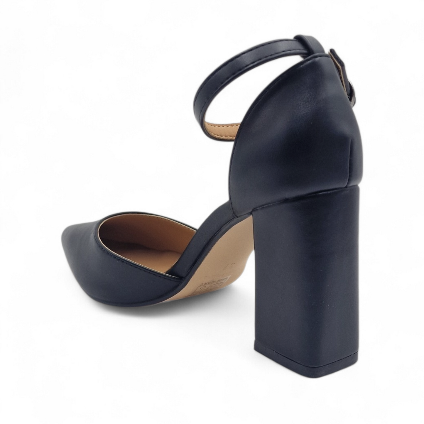 Decolleté Donna Queen Helena Nero con Cinturino e Tacco 90
