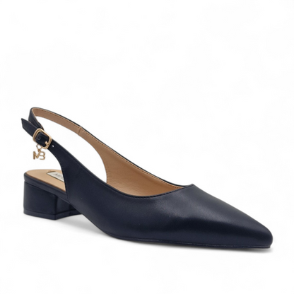 Decolleté Slingback Donna Miabelle Nero - Scarpe Eleganti Tacco 40 e Sottopiede in Vera Pelle
