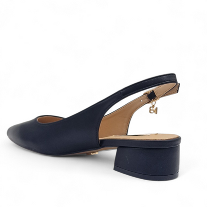 Decolleté Slingback Donna Miabelle Nero - Scarpe Eleganti Tacco 40 e Sottopiede in Vera Pelle