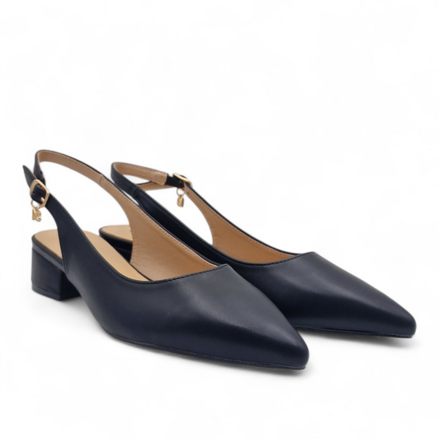 Decolleté Slingback Donna Miabelle Nero - Scarpe Eleganti Tacco 40 e Sottopiede in Vera Pelle