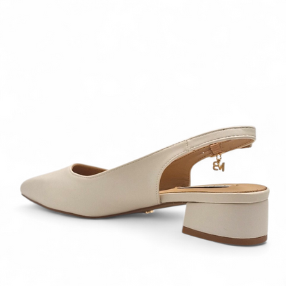 Decolleté Slingback Donna Miabelle Panna - Scarpe Eleganti Tacco 40 e Sottopiede in Vera Pelle
