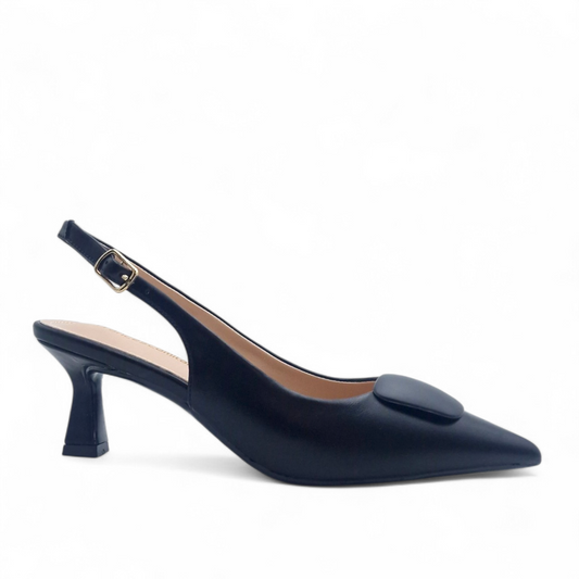 Decolleté Slingback Donna Francesco Milano Pelle Nero