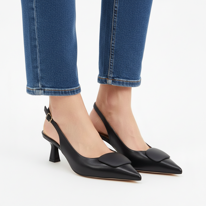 Decolleté Slingback Donna Francesco Milano Pelle Nero