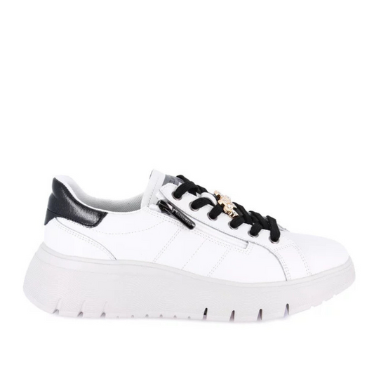 Sneakers Donna Grunland con accessorio in Pelle Bianco