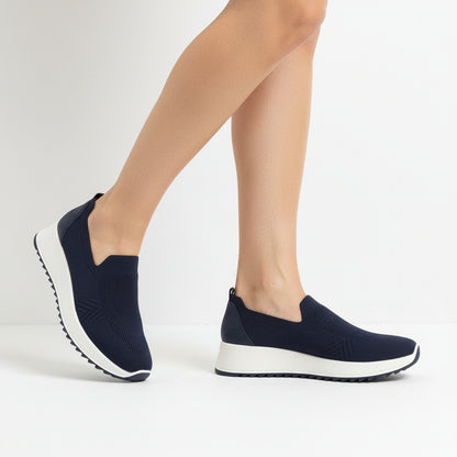 Sneakers Slip on Donna Enval in Tessuto Blu Leggere e Traspiranti