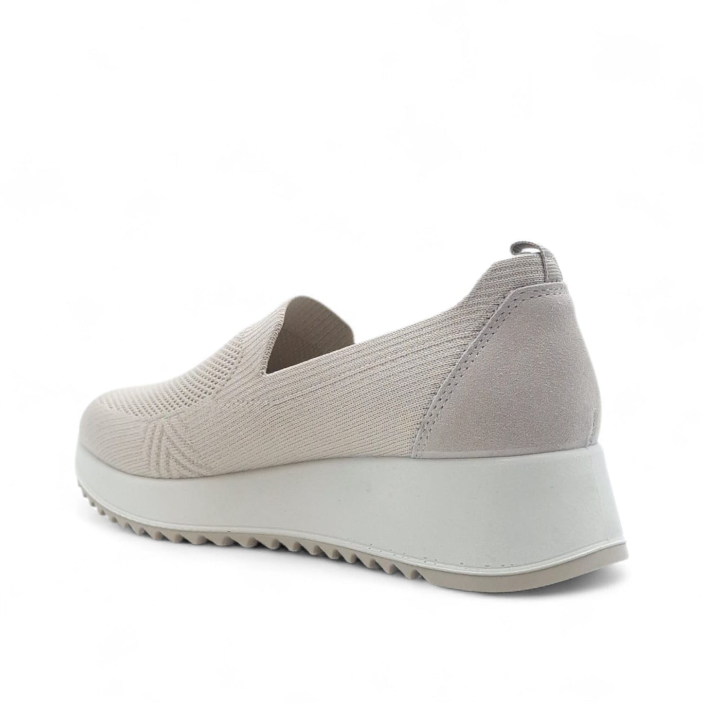 Sneakers Slip on Donna Enval in Tessuto Beige Leggere e Traspiranti