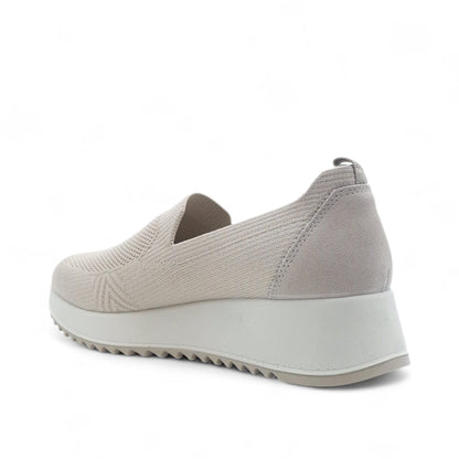 Sneakers Slip on Donna Enval in Tessuto Beige Leggere e Traspiranti
