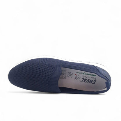 Sneakers Slip on Donna Enval in Tessuto Blu Leggere e Traspiranti