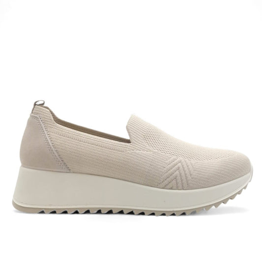 Sneakers Slip on Donna Enval in Tessuto Beige Leggere e Traspiranti