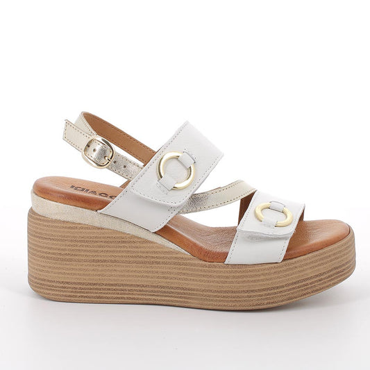 Sandalo Donna Igi&co Platform Doppia Fascia Strappo Bianco/Platino