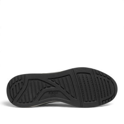 Sneakers Uomo Geox in Tessuto Militare riporti Ecopelle Nero e Cuoio