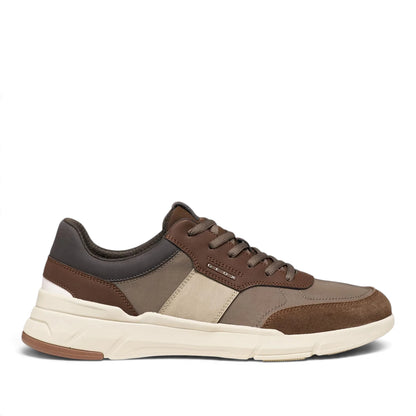 Sneakers Uomo Geox in Tessuto Marrone riporti in Scamosciato