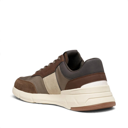 Sneakers Uomo Geox in Tessuto Marrone riporti in Scamosciato