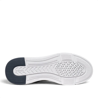 Sneakers Uomo Geox in Tessuto Blu riporti in Scamosciato