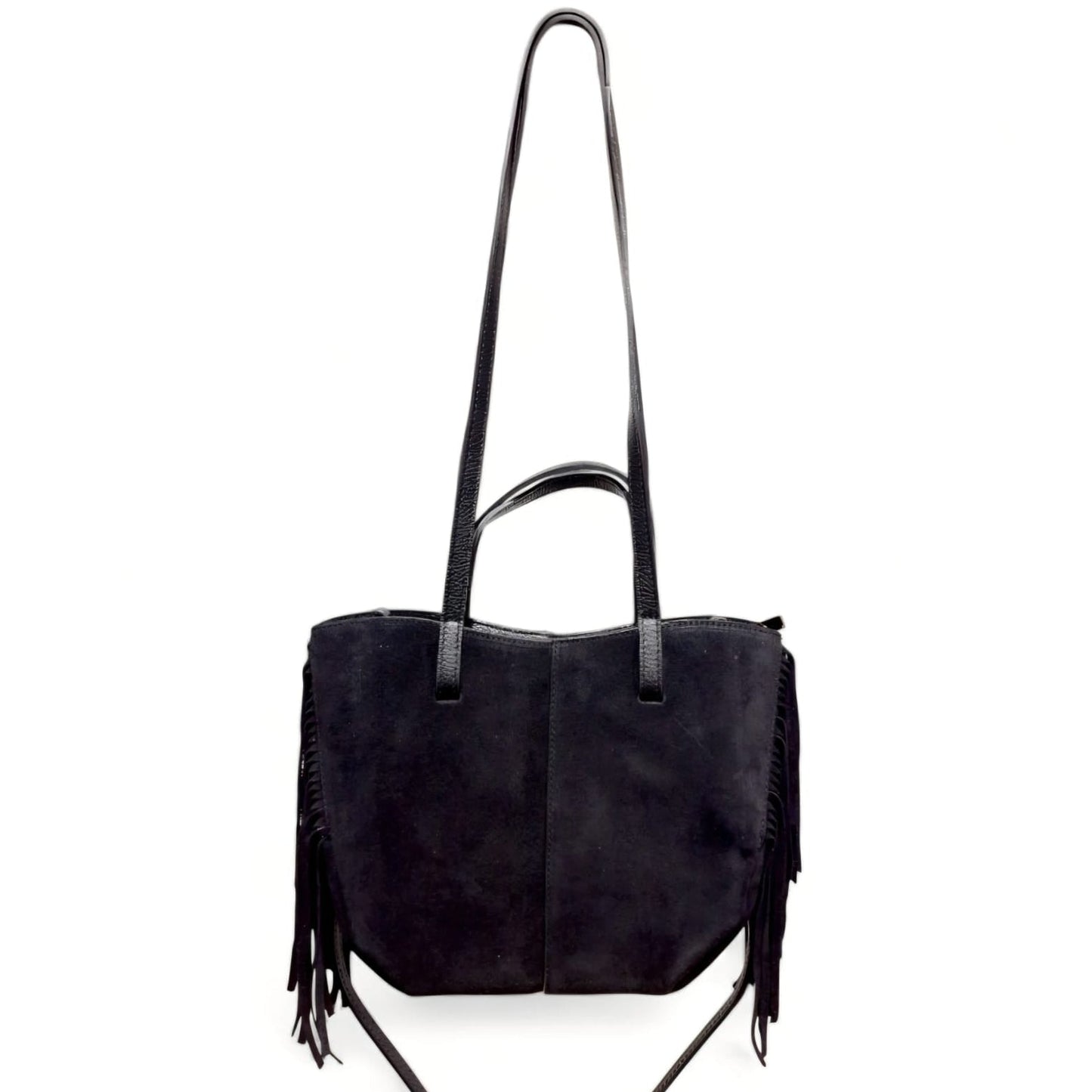 Borsa a Spalla in Pelle Scamosciata con frange Denise