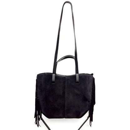 Borsa a Spalla in Pelle Scamosciata con frange Denise