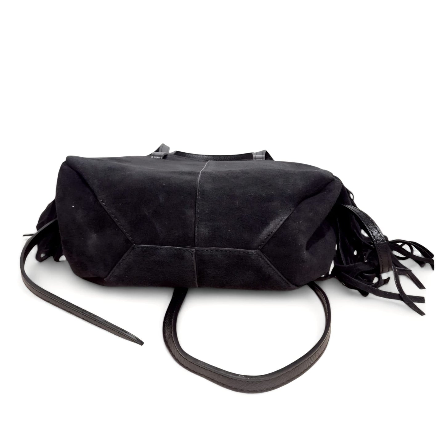 Borsa a Spalla in Pelle Scamosciata con frange Denise