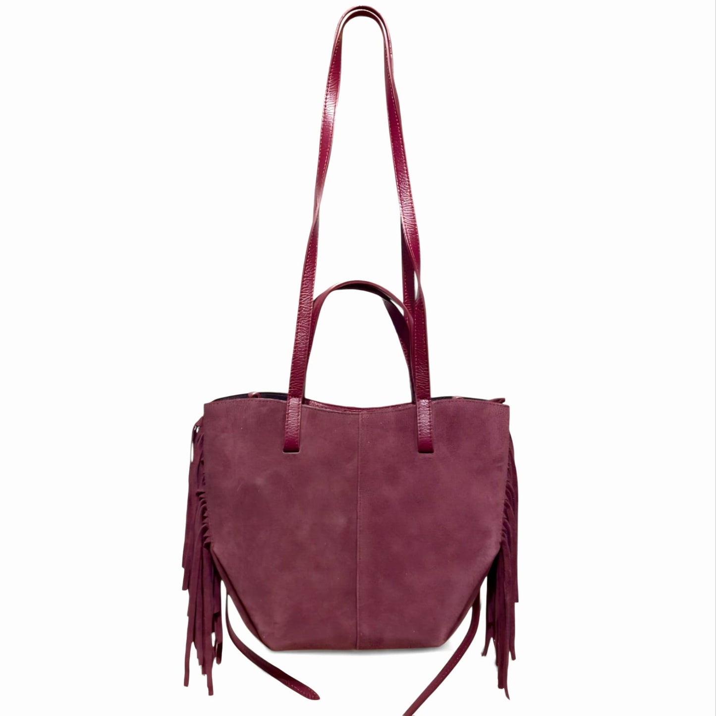 Borsa a Spalla in Pelle Scamosciata con frange Denise