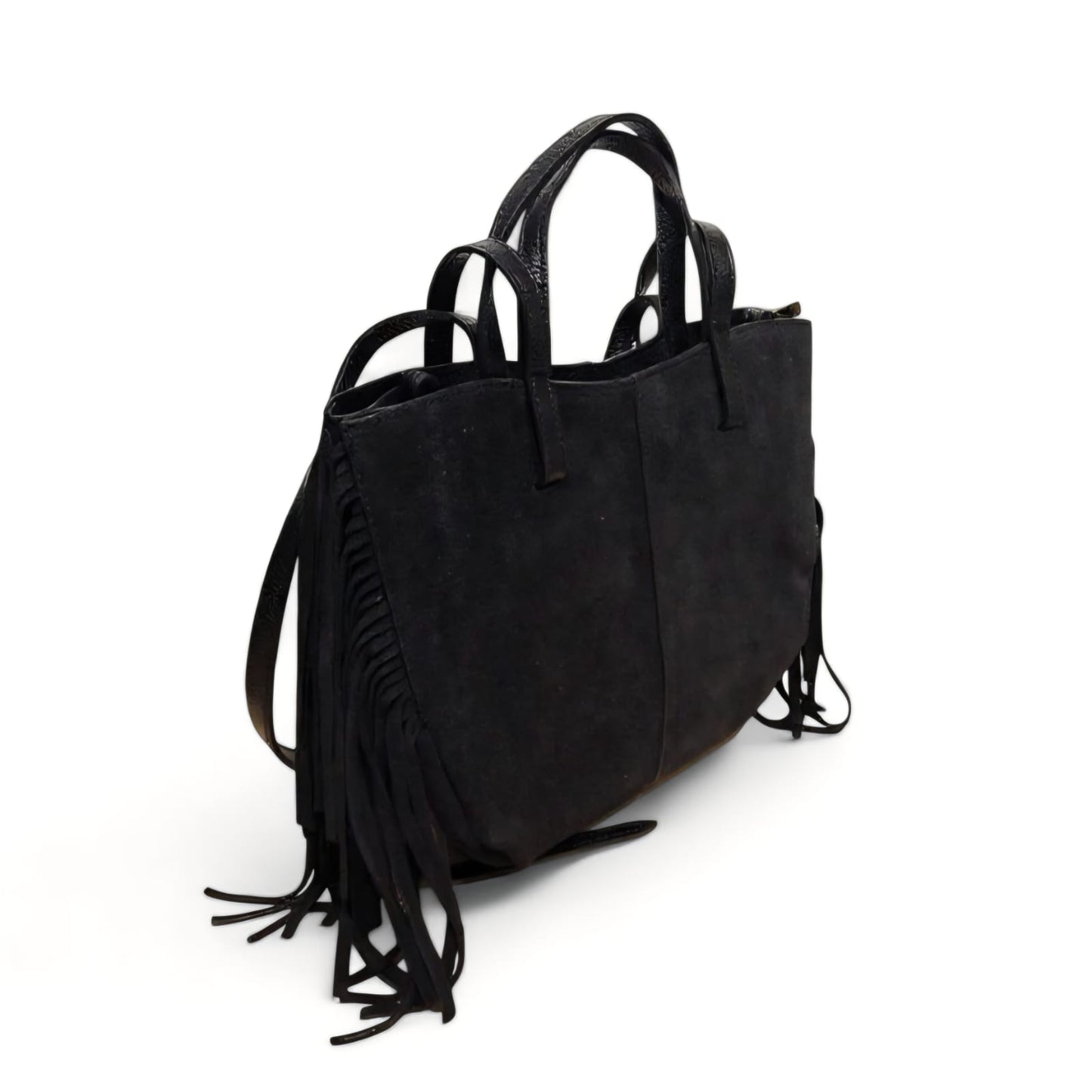 Borsa a Spalla in Pelle Scamosciata con frange Denise