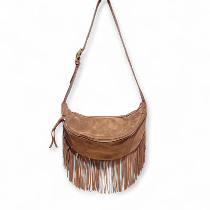 Tracolla in Pelle Scamosciata con Frange Scarlett