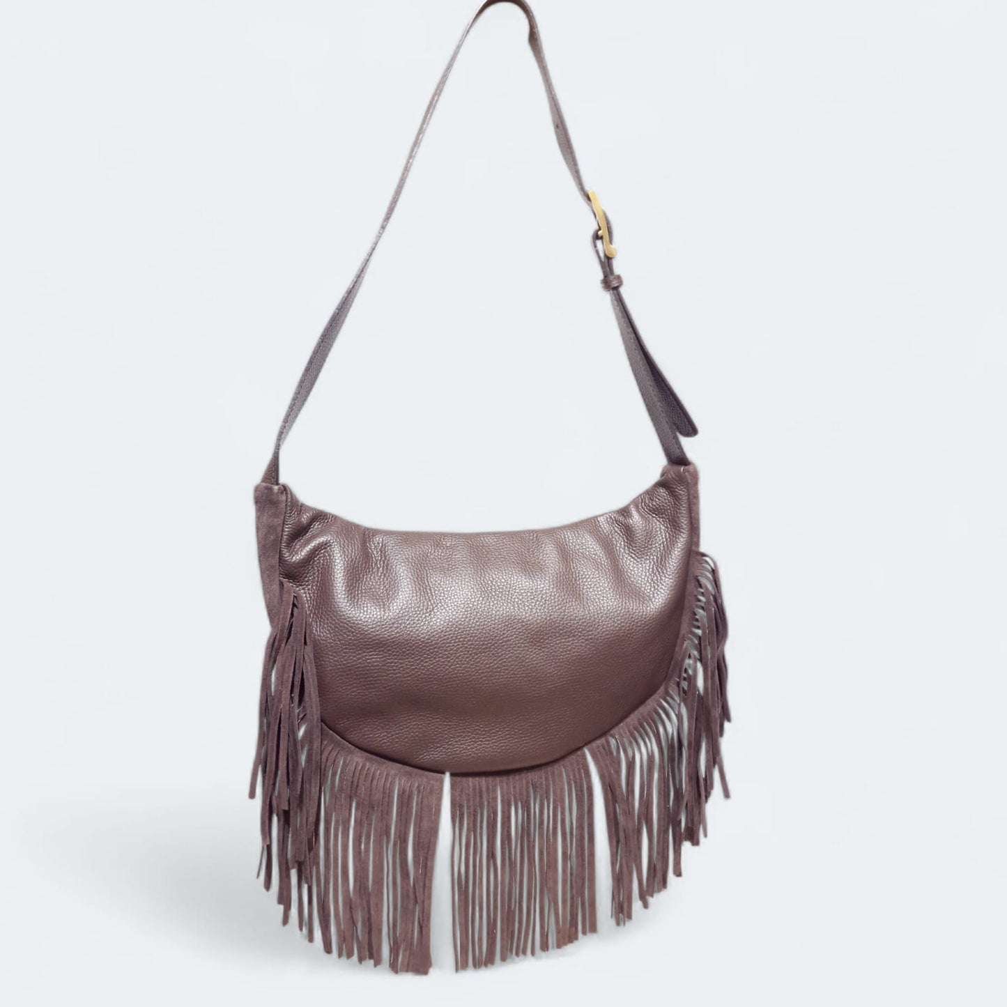 Tracolla in Pelle Scamosciata con Frange Scarlett