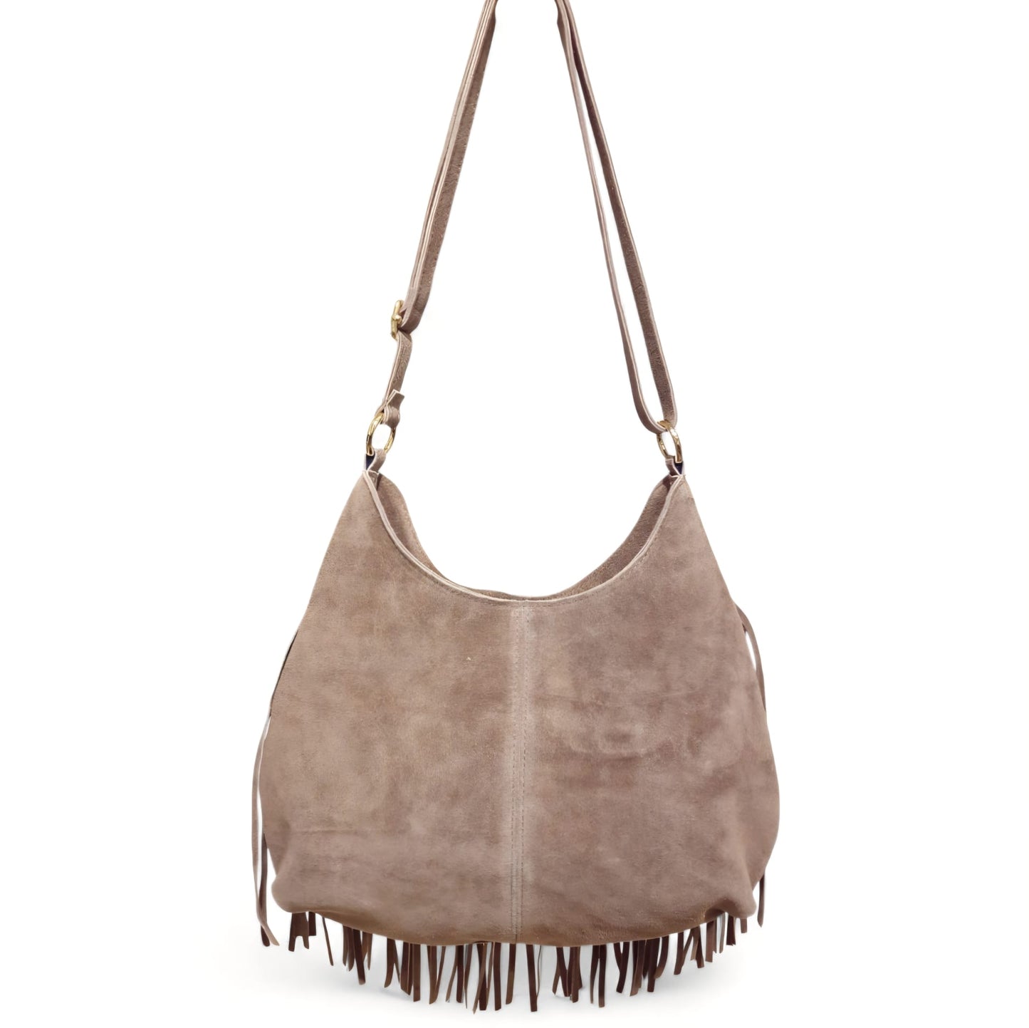 Borsa a Spalla in Pelle Scamosciata Borchiata Brenda