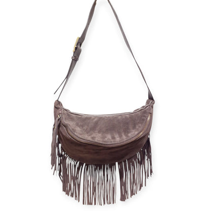 Tracolla in Pelle Scamosciata con Frange Scarlett