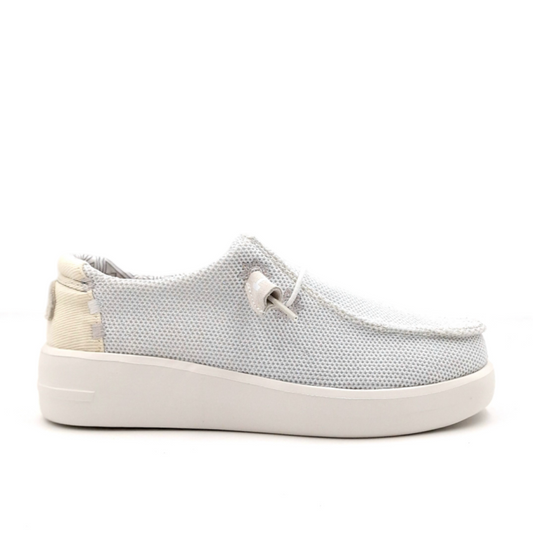Mocassino Donna in Tessuto Glitter Bianco