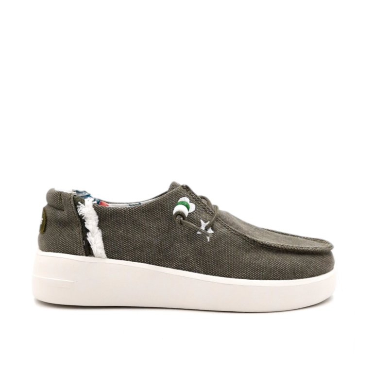Mocassino Donna in Tessuto Verde Stone