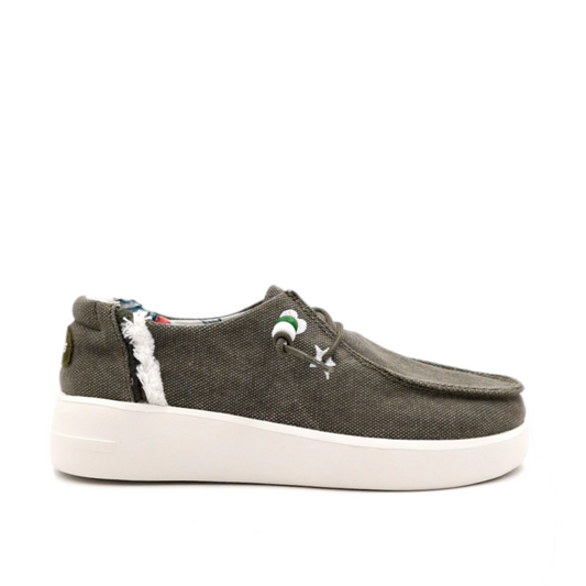 Mocassino Donna in Tessuto Verde Stone