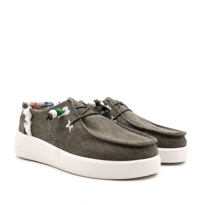 Mocassino Donna in Tessuto Verde Stone