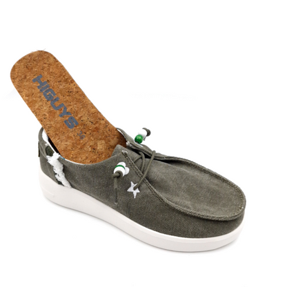 Mocassino Donna in Tessuto Verde Stone