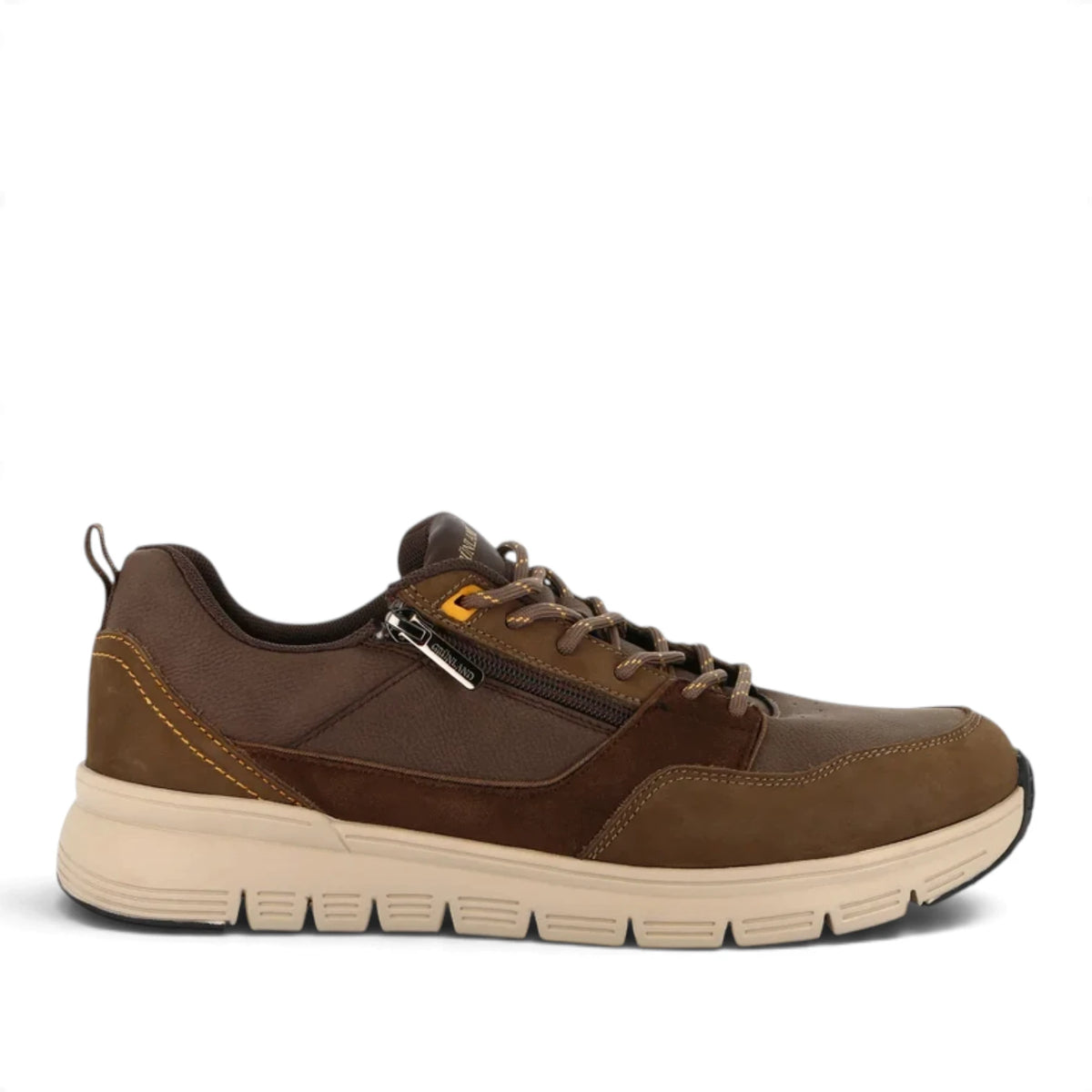 Sneakers uomo Grunland in Pelle Marrone con zip