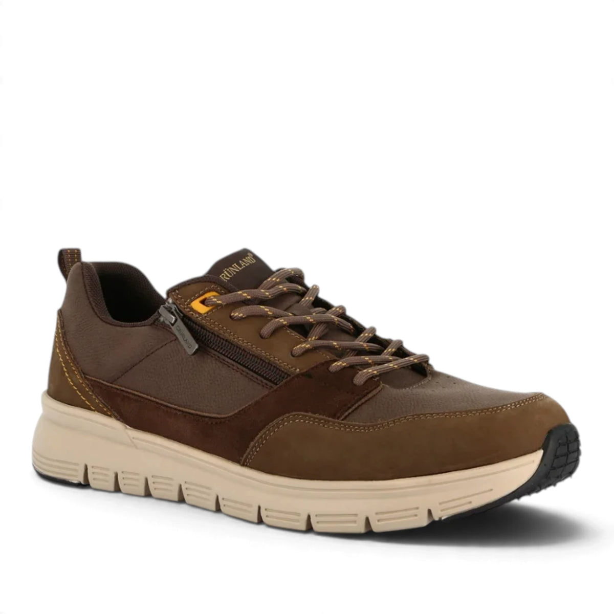 Sneakers uomo Grunland in Pelle Marrone con zip