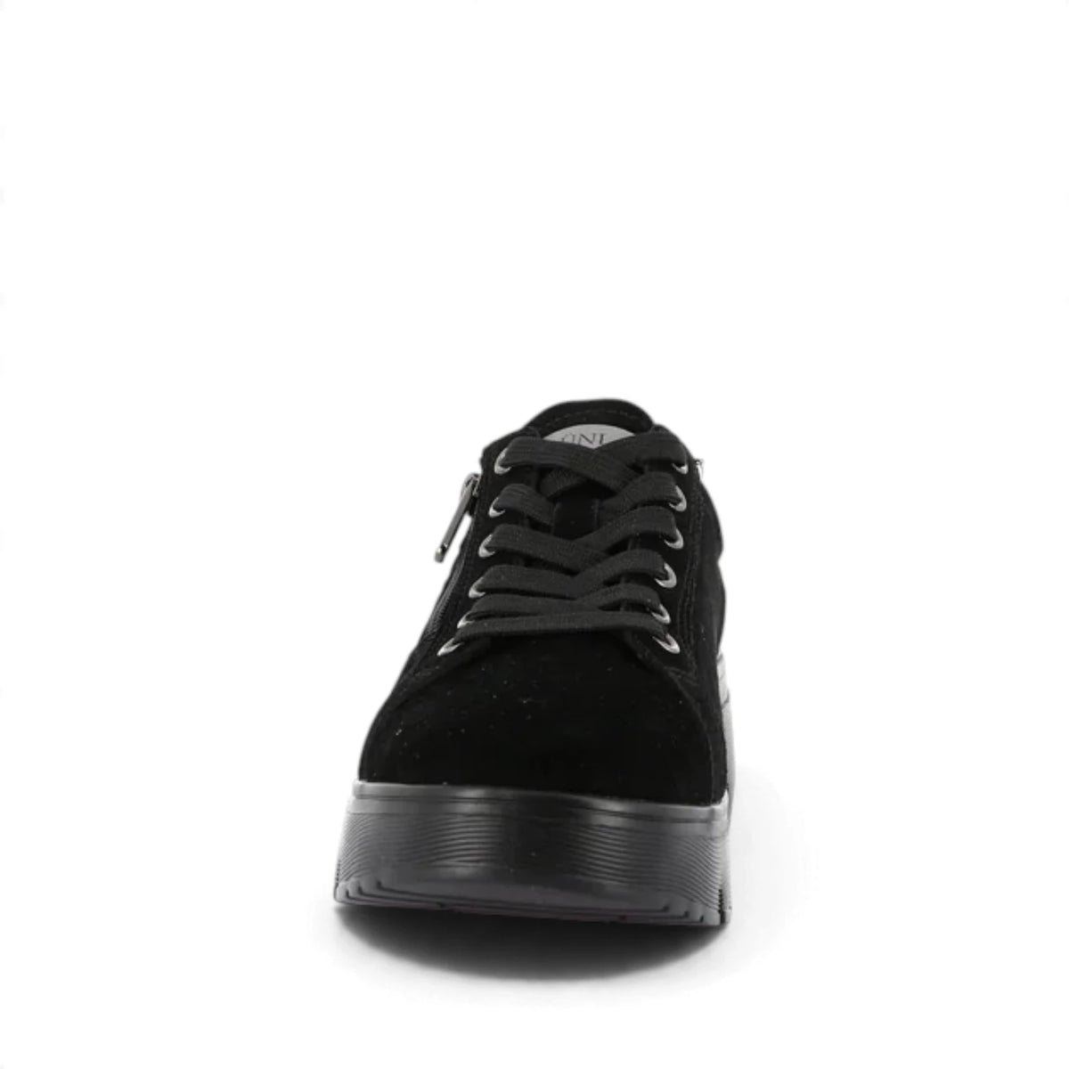 Sneakers Donna Grunland in Pelle Scamosciata Nero con Zip - Fondo Flessibile ed Ergonomico