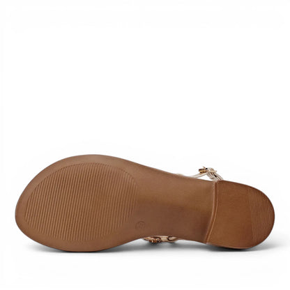 Sandalo Gioiello Donna Tacchetto con fascette Laminato Argento e Plantare Soft in pelle