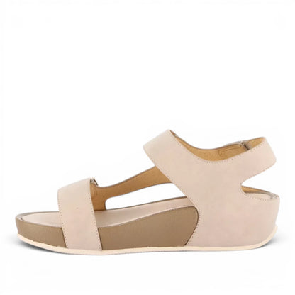 Sandalo Donna con zeppa Grunland doppia fascia Beige
