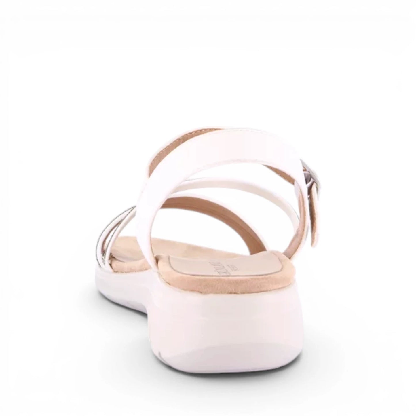 Sandalo Donna con zeppa Grunland Bianco con riporti Glitter