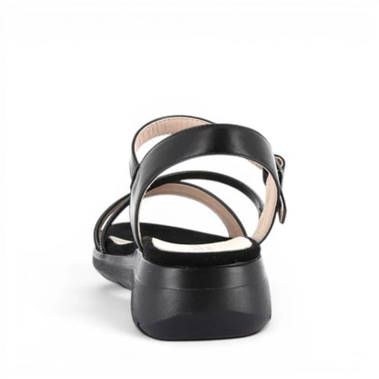 Sandalo Donna con zeppa Grunland Nero con riporti Glitter