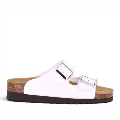 Sandalo Scalzato Donna Grunland doppia fascia Bianco