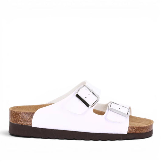 Sandalo Scalzato Donna Grunland doppia fascia Bianco