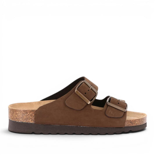 Sandalo Scalzato Donna Grunland doppia fascia in Pelle Moro