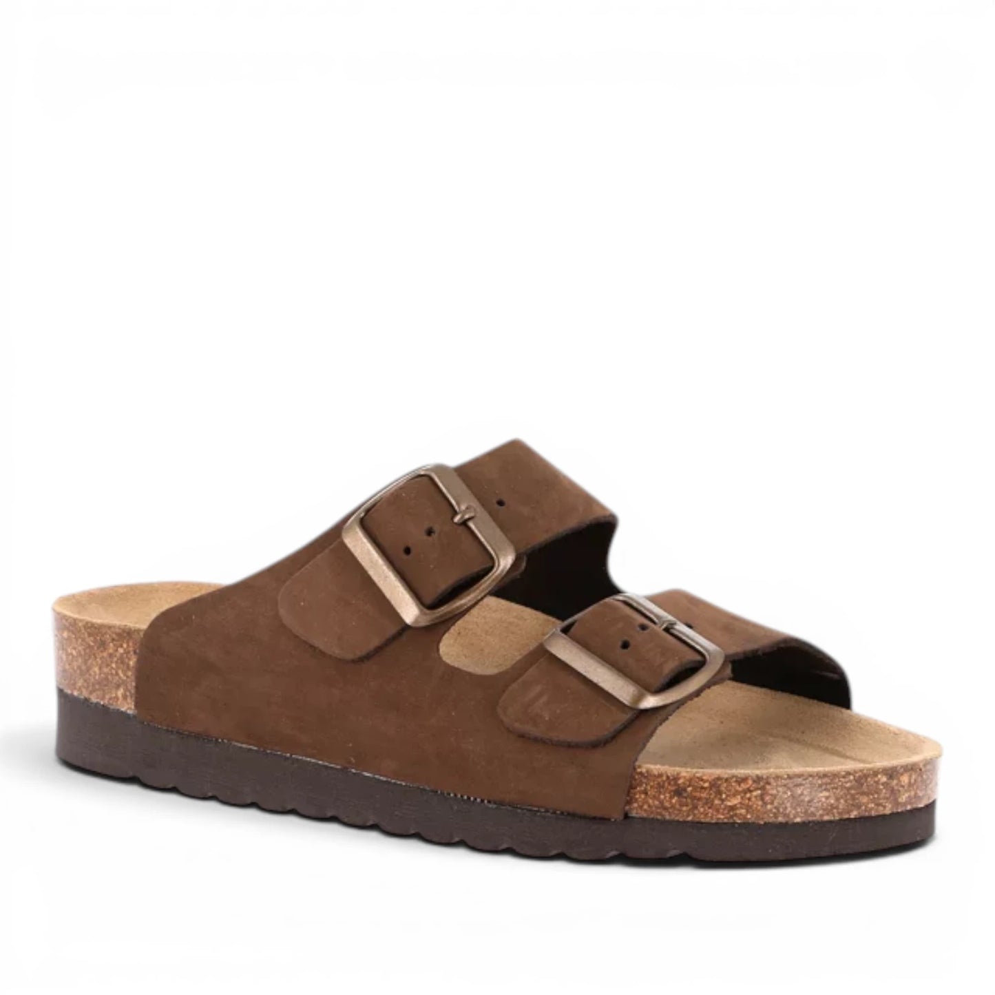 Sandalo Scalzato Donna Grunland doppia fascia in Pelle Moro