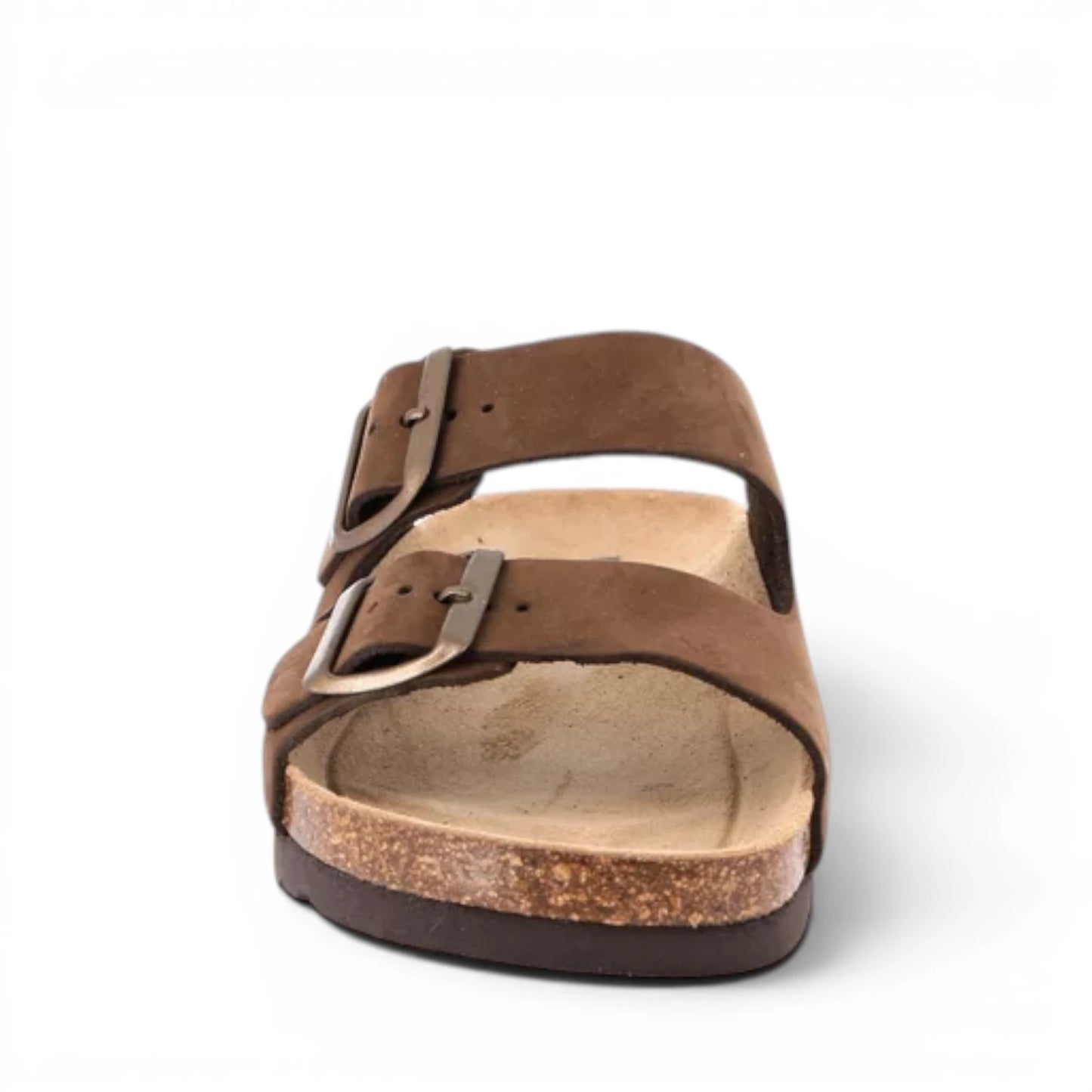 Sandalo Scalzato Donna Grunland doppia fascia in Pelle Moro
