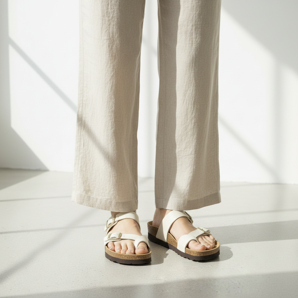 Sandalo Scalzato Donna Grunland Infradito Beige